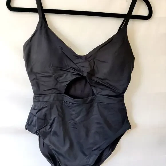 Andie One Piece Swimsuit Black Sz M The Samoa Cutout Flattering swimwear - Picture 7 of 7